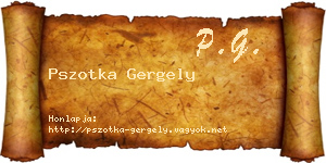 Pszotka Gergely névjegykártya